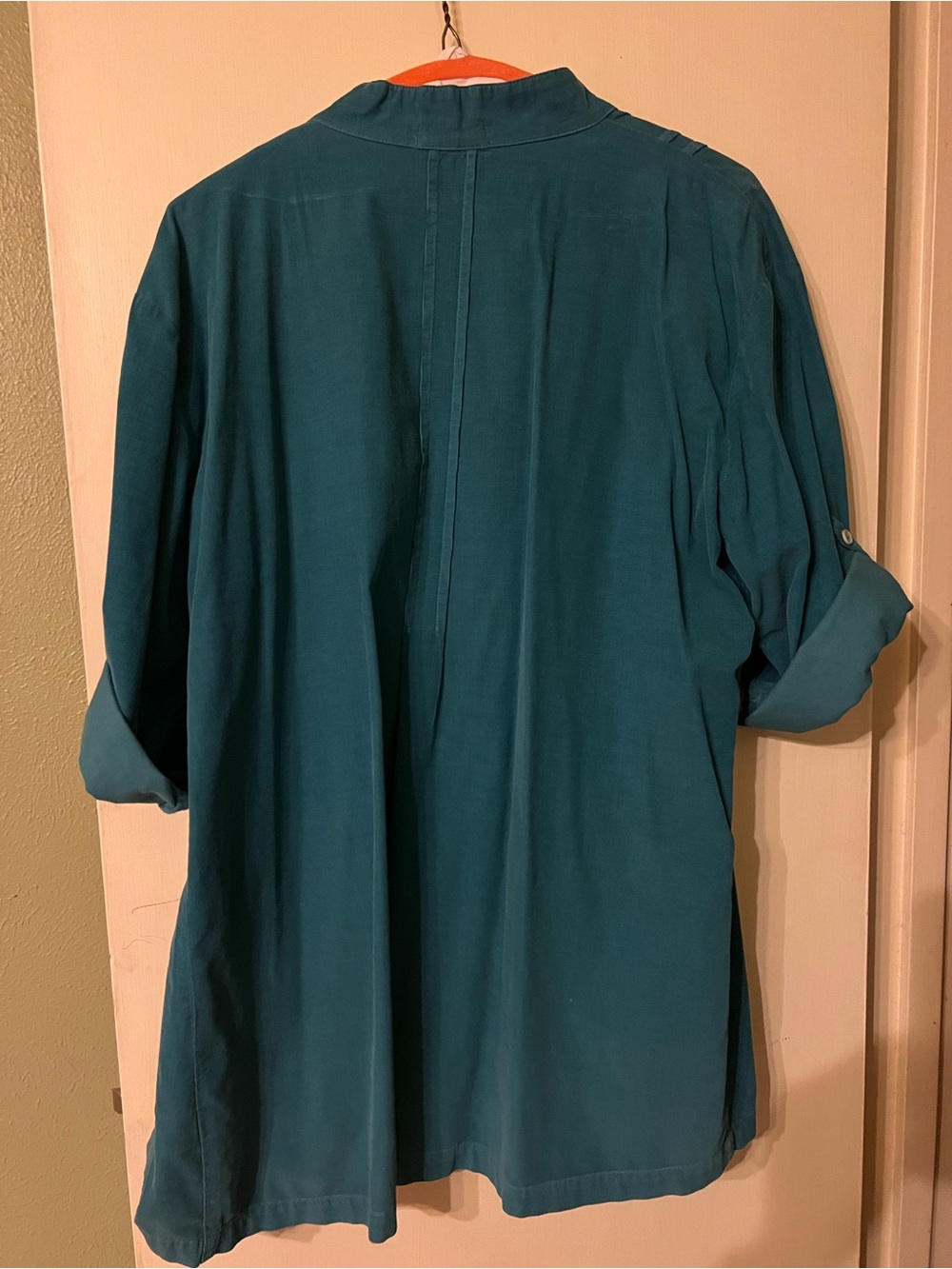 CP Shades Cotton Soft Cord Tunic Shirt Teal Blue Sz Medium Lagenlook Tab Sleeve - Picture 9 of 12
